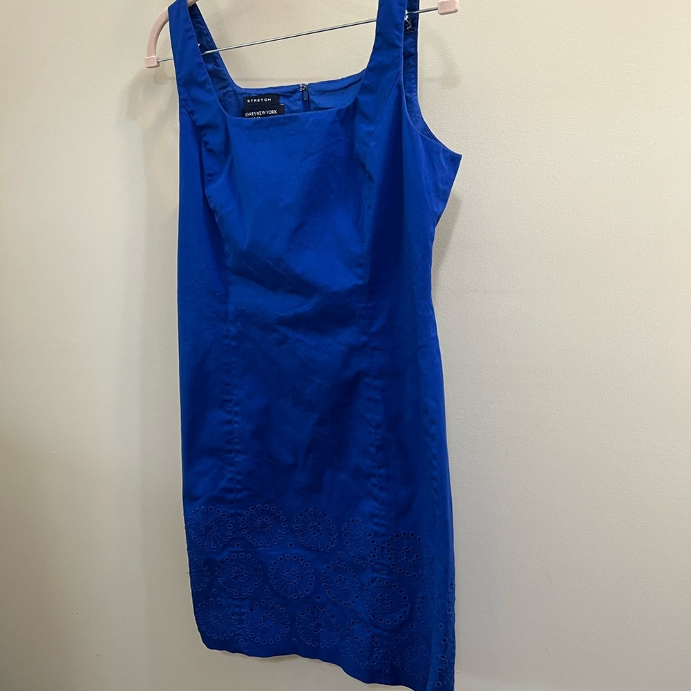 Jones New York Signature Royal Blue Sleeveless Sheath Dress Size 8